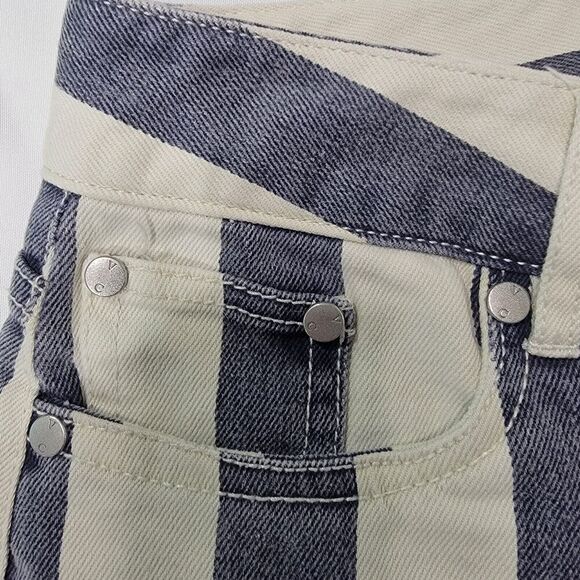Vince Camuto Jeans Womens 2 Striped Navy White Five Pocket Skinny Retro Preppy - Picture 13 of 16